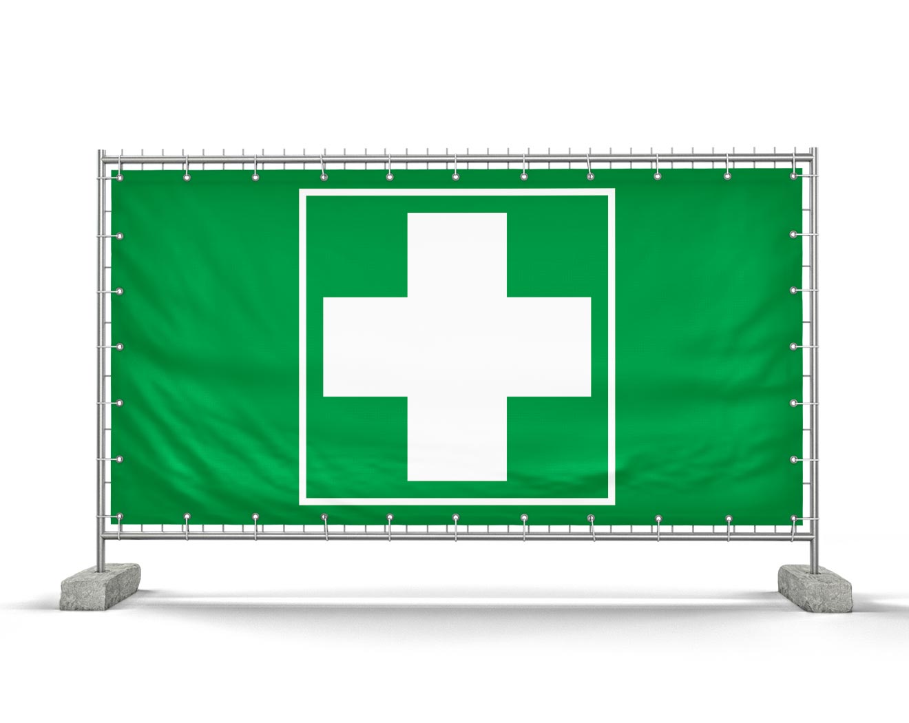 Banner für mobilen Bauzaun - Erste Hilfe