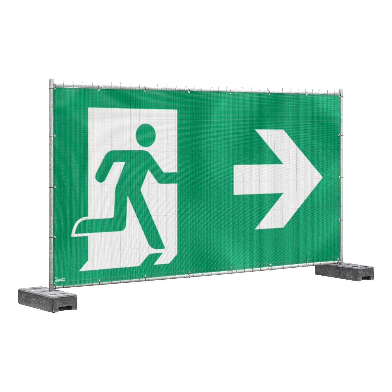 Notausgang-Banner für Mobilzaun (rechts)